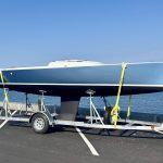 J/7 sailboat on Triad custom trailer