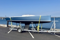 J/7 sailboat on Triad custom trailer